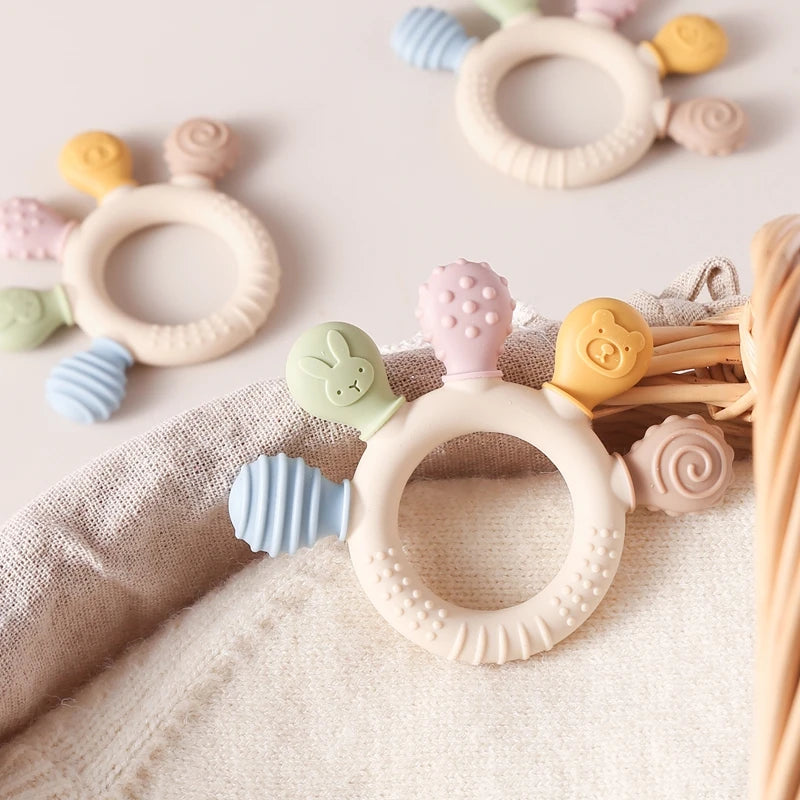 Silicone Baby Teether BPA Free, 0–12 Months