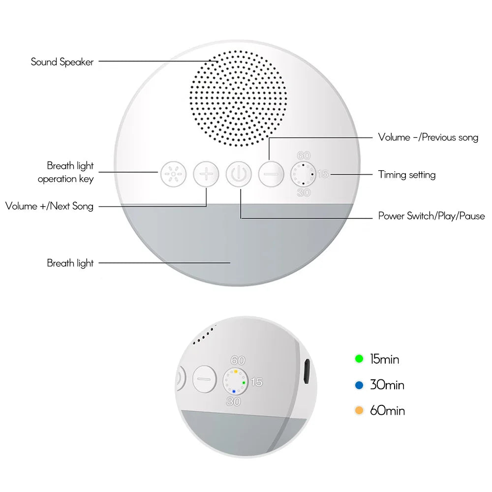 Baby White Noise & Night Light Sleep Machine