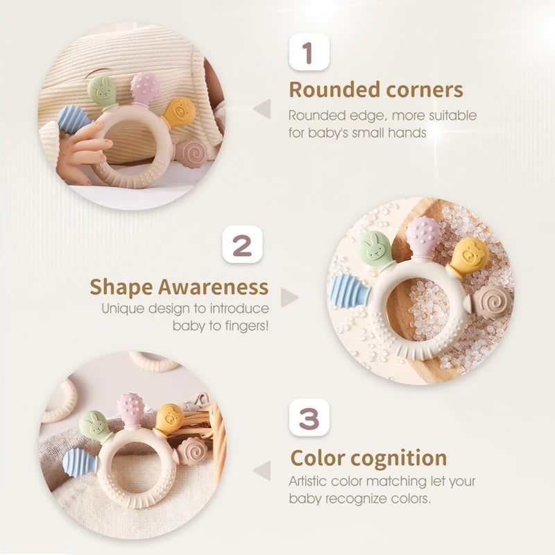 Silicone Baby Teether BPA Free, 0–12 Months
