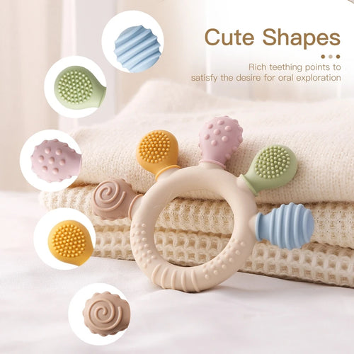 Silicone Baby Teether BPA Free, 0–12 Months